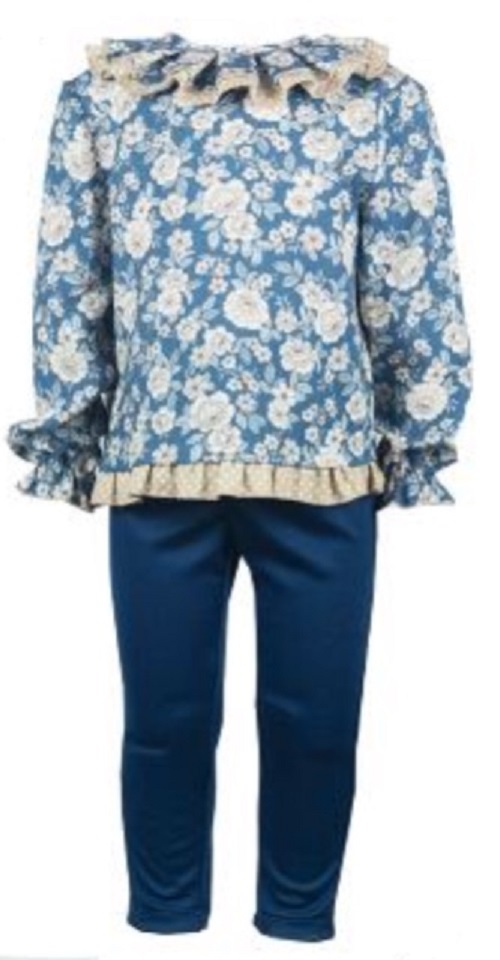 ALBER CONJUNTO NIÑA PANTALON Y CAMISA AZUL