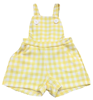 PETO BEBE CUADROS AMARILLO