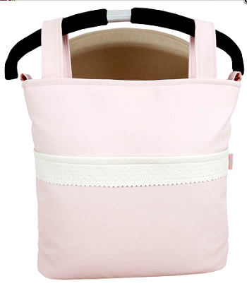 BOLSO PANERA DOBLE ASA BORDADO ROSA