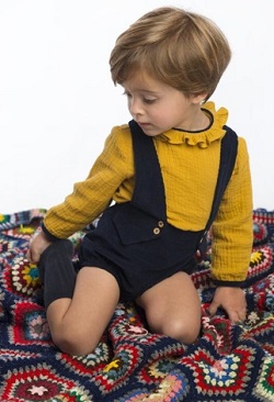 COCOTE CONJUNTO BEBE PETO Y CAMISA MOSTAZA