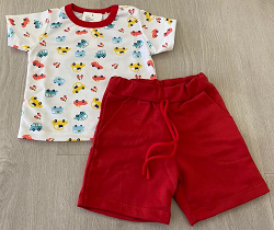 CONJUNTO NIÑO COCHES ROJO