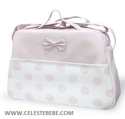 BOLSO DOBLE ASA LUNARES ROSA BEBE