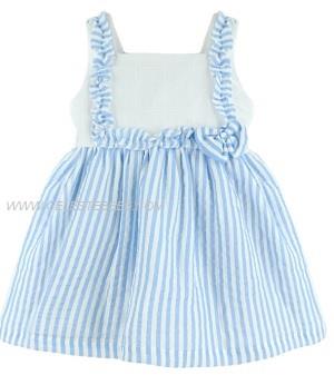 VESTIDO NIÑA RAYAS CELESTE Y BLANCO 