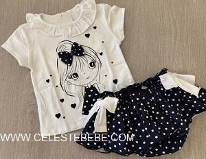 CONJUNTO BB NIÑA BRAGOTA LUNARES