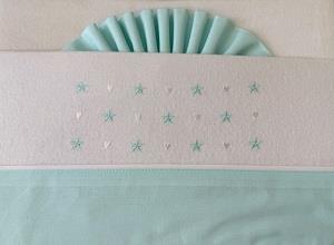 TRIPTICO SABANA FRANELA ESTRELLAS VERDE